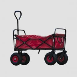 EQUITHEME Chariot 4 roues rouge 