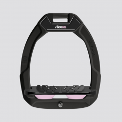 FLEX-ON Safe-On Ultragrip inclined safety stirrup - Black / Black / Light pink